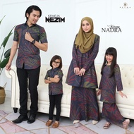 NEW YEAR SALE  KURUNG NADRA &amp; KEMEJA NEZIM SEDONDON IBU AYAH DAN ANAK-ANAK / GREY / BAJU RAYA 2021 / FAMILY SET