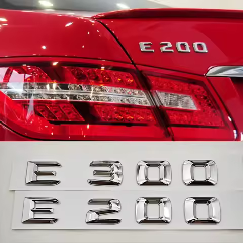 3D For Mercedes Benz E Class E320 E300 E220 E200 Rear Trunk Badge Emblem Decals Car ABS Chrome Logo 