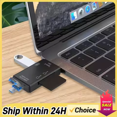 1-3pcs 6 IN 1 USB/Micro USB/Type C To SD TF Card Adapter OTG Card Reader Adapter USB 3.0 USB C Card 