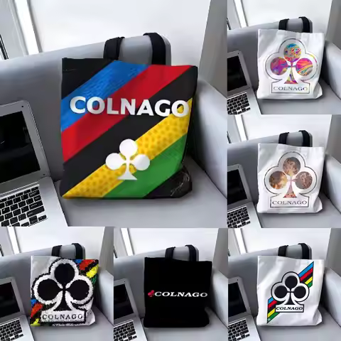 Racing Bicycle Logo C-Colnago Storage Bags Versatile LargeCapacity Canvas Shoulder Bag Women's Casua