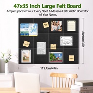 Felt Bulletin Board for Walls: 120x90cm Large Cork Board Tiles Alternative - 12 Pack Pin Board with 