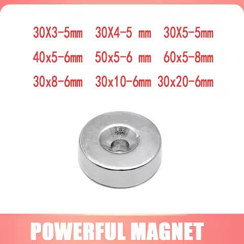 30x10-6 Powerful Magnetic Magnets 30*10 mm Hole 6mm For Home Refrigerators Offices DIY 30X10-6mm 30*