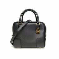 LOEWE Amazona19Bag黑色牛皮金扣肩背包