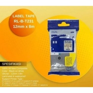 G&G label tape for Brother Label Tape TZE-231 12mm x 8m Black on White TZE231