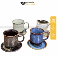 Ceramic Drinking Cup with Handle Bat Trang Porcelain Tea Cup 4 Colors Fire Enamel Makes a Meaningful