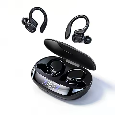 Original wireless Bluetooth sports headphones, open-back sports ear-hook style, Hi-Fi stereo, compat