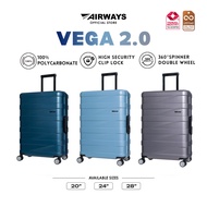 Airways Vega 2.0 (24") Polycarbonate Hard Case 8-Wheels Spinner Luggage ATH22910