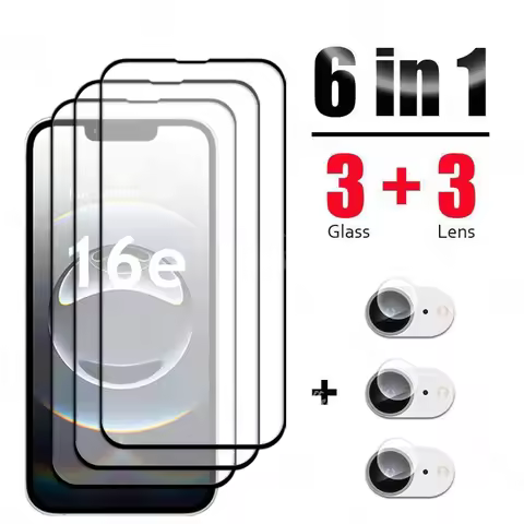 6 In 1 For iPhone 16E Glass Tempered Glass For iPhone 16 E Glass Screen Protector Camera Film For iP