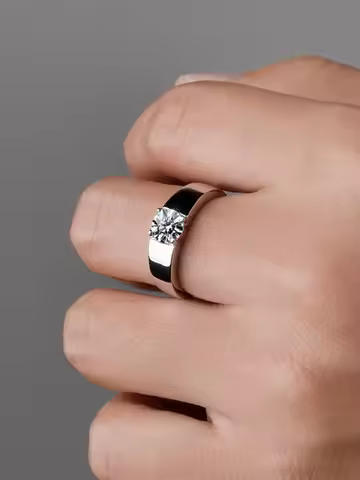NeeTim 1ct 2ct D Moissanite Wedding Band Men Ring 925 Sterling Silver Engagement Rings For Man With 
