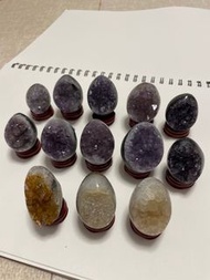 烏拉圭mini紫晶恐龍蛋🥚💜 巴西mini黃晶恐龍蛋🥚💛 紫水晶 黃水晶