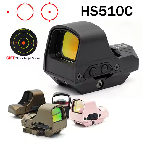HS510C Red Dot Sight Open Rifle Scope Mulit-Reticle Solar Red Dot Sight W/Sports Shake Awake Large W