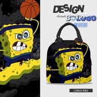 Anime SpongeBob SquarePants Pie Daxing Co-Branded Irving Male Portable Lunch Box Bag Large-Capacity 