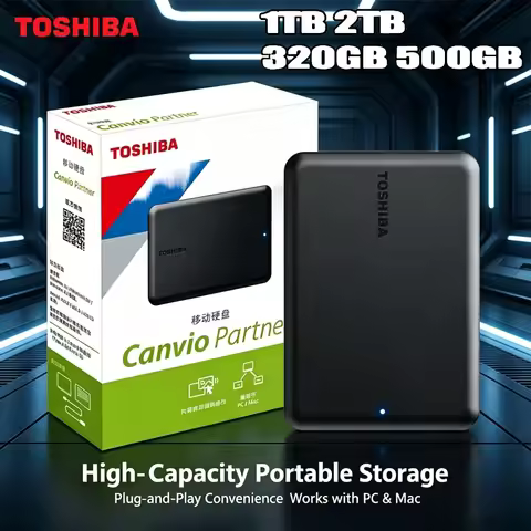 For Toshiba A5 Series Small Black Portable Hard Drive, High-Speed Gen1, 500GB/1TB/2TB/4TB, Mac Compa