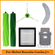 ชุดอะไหล่สำหรับ Irobot Roomba J7คอมโบ + ชิ้นส่วนดูดฝุ่นหุ่นยนต์ตัวกรอง Hepa ลูกกลิ้งแปรงข้างหลักไม้ถูพื้นผ้าเศษผ้าสำหรับเปลี่ยนถุงหูรูด