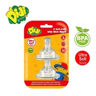 Didi & Friends 2 Anti-Colic Wide Neck Nipple (BPA-Free) Puting Botol Susu
