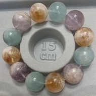 16.5mm海藍寶紫水晶蜂蜜奶蓋黃水晶設計
