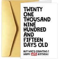Chenive Funny 60th Birthday Card for Him Her, 60 Years Old Birthday Card for Men Women, Happy 60th B