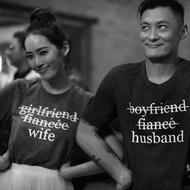 B. [wife & husband] wife and husband Wedding Short-Sleeved T-Shirt Wedding Couple Couple Half-Sleeve