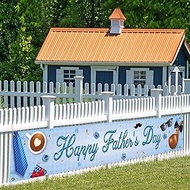 Happy Fathers Day Large Banner,Blue Fathers Day Yard Decorations,Happy Fathers Day Yard Sign Banner