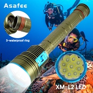 Asafee DX9 Powerful Super Bright 8000LM 9*XM-L2/T6 LED DX9 Diving Torch Lantern snorkeling fishing f