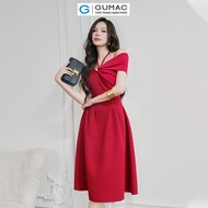 [12-13.9 |MUA 2 GIẢM 20K] Đầm nữ A nút kim loại thời trang GUMAC DE07004