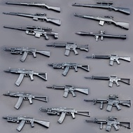 4d Assembled Military Model 1: 6 Soldier Rifle Weapon AK47 Game Props RPG Bazooka Children's Toys