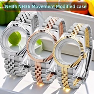 39mm 41mm Luxury Stainless Steel Watch Case Bracelet Mod Kit Fluted Bezel Scale Ring Sapphire Crysta