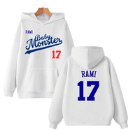White sweater hoodie fanmade Babymonster Kpop Rami Hoodie Stage Outfit