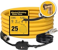 UTOOL 30 FT Heated Drinking Water Hose for RV, 1/2" Inner Diameter, Withstand Down to -31℉/-35°C, wi