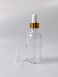 1入組，60 毫升 2 盎司玻璃滴管瓶迷你玻璃瓶透明琥珀色樣品瓶小精油瓶附玻璃滴管，旅遊必備品