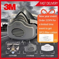 3M 3200 Respirator Gas Mask with KN95 KN95 Replacement Filters