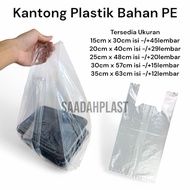 Kantong Plastik Kresek PE PEX Bening 15 20 25 30 35 Transparan Tebal