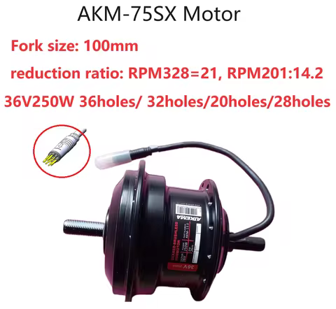fork size-100mm Q75SX 36V 250W ebike motor RPM:201 or 328/AKM-Q7SX 36V 250W front motor Ebike 36V 25