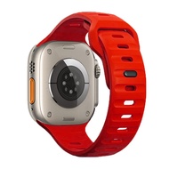 สายซิลิโคนสำหรับสายคาด Apple Watch Ultra2 49มม. Watch9 45มม. 44มม. 40มม. 41มม. 38 42มม. สร้อยข้อมือสปอร์ตสำหรับ Iwatch Series 8 7 6 SE 5 4