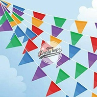 (12 pieces) colorful spunbond cloth flags carnival pennant flags triangular flags, colored cloth fla