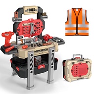 Deejoy Kids Tool Bench with Realistic Tools and Electric Drill, 79 Pcs Transformable Kids Tool Set w
