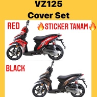 BENELLI VZ125 VZ 125 i VZ125i BODY COVER SET + STRIPE COVERSET BODYSET MATTE MATT BLACK / RED