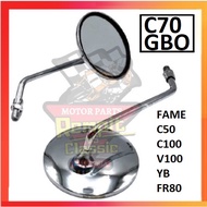 REMPIT Honda C70 GBO 8MM Vespa C70 Petak Side Mirror Chrome Bulat Honda C70 C70z GBOJ Fame GB6 C100 