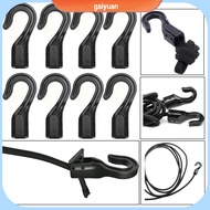 GAIYUAN 5/10 Pcs Black Open End Cord Outdoor Tool Snap Buckles Straps Hooks Elastic Ropes Buckles Camping Tent Hook