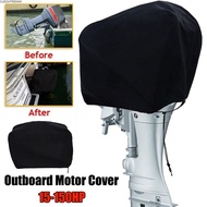 CLEIGHTEEN8H Full Outboard Engine Cover, 210D  Cloth Anti-scratch Motor Engine Boat Cover, Sun Prote