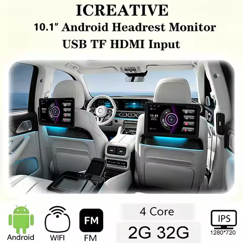 10.1" Incell Car Headrest Monitor Tablet For Back Seat Wireless CarPlay Android 13 2G 32G Multimedia