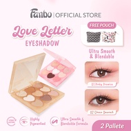 (FREE POUCH) - Fanbo Love Letter Eyeshadow Palette Longlasting Highly Pigmented