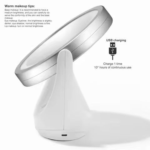 360 Degree LED Cosmetic Mirror 5X Magnification Double Sided Mirror 3 Speed Lights Cosmetic Mirror A