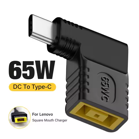 65W USB Type C PD Fast Charging Cable for Lenovo Laptop Charger Dc Square Plug to Type C PD Adapter 