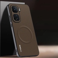 Luxury PU Leather Magnetic Case For Vivo iQOO Neo 10 Pro 10Pro Textured Back Cover Silicone Protecti
