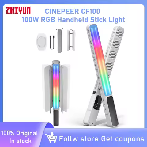 ZHIYUN CINEPEER CF100 100W RGB Light Stick Handheld LED Video Light Wand 2700K-6500K CRI 96+ TLCI 98