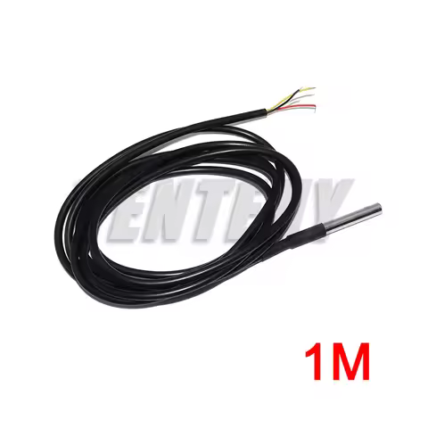 Stainless Steel Waterproof DS18b20 12/3/5M Thread Temperature Probe Temperature Sensor 18B20 Cable F