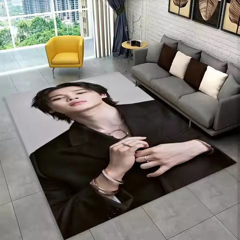 Famous B-BTS JIMIN KPOP Star Non-Slip Area Rug for Living Room,Bedroom,Playroom,Soft Carpet Floor Ma