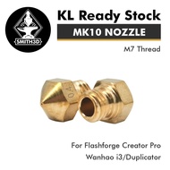 MK10 Nozzle M7 Thread for 1.75MM Filament Wanhao Dupicator D4/I3 Makerbot 2 Flashforge Creator Pro