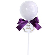 【綿菓子】棉花糖棒棒糖-優雅紫(10入/組) 婚禮 派對小物